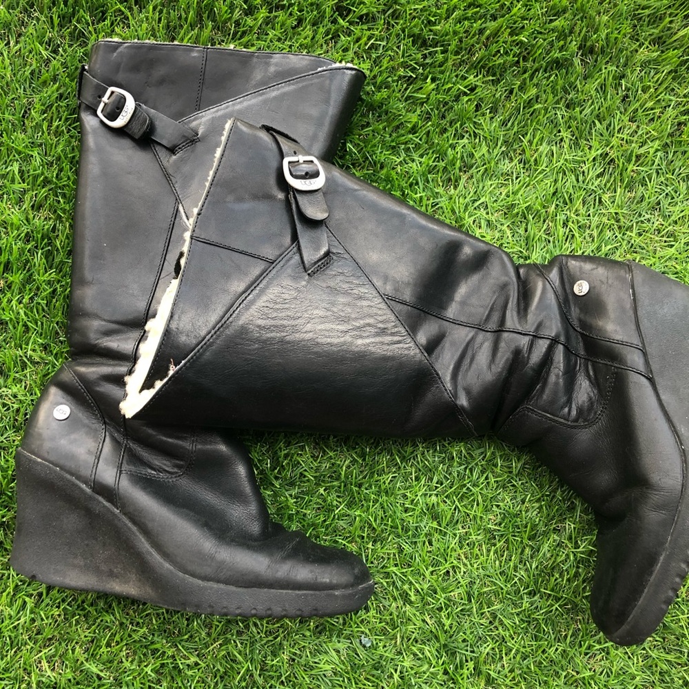 UGG Australia Leather Boots, Fur Lined